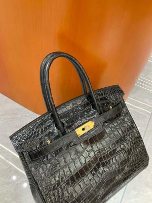 wholesale quality hermes birkin 30 shinny niloticus crocodile 89 noir ghw